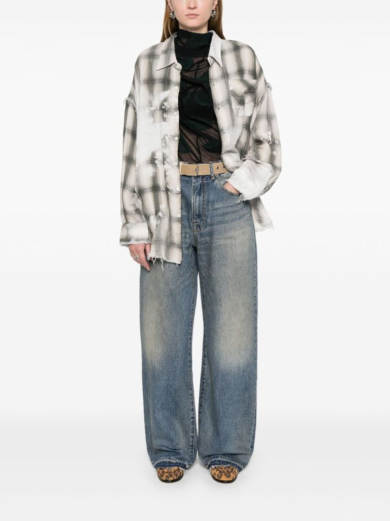 Grey Bleached-effect Shirt