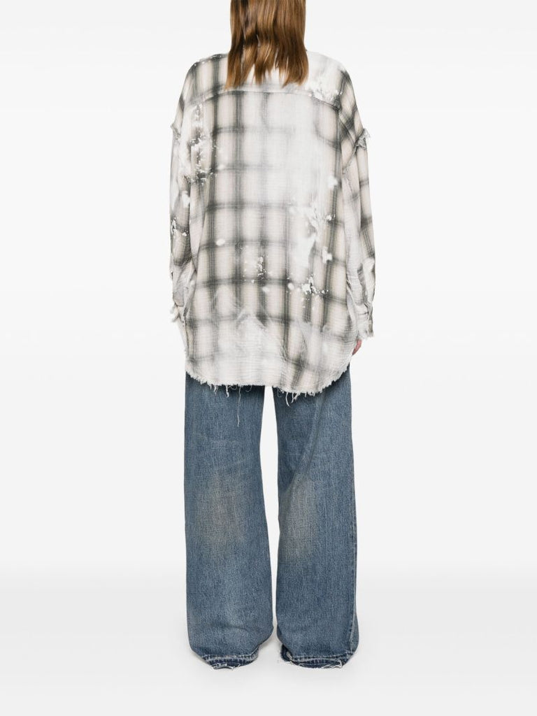 Grey Bleached-effect Shirt