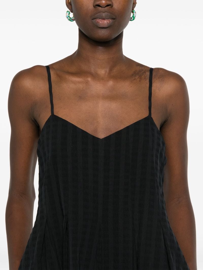 Black Ribbed Sleeveless Midi Dress
