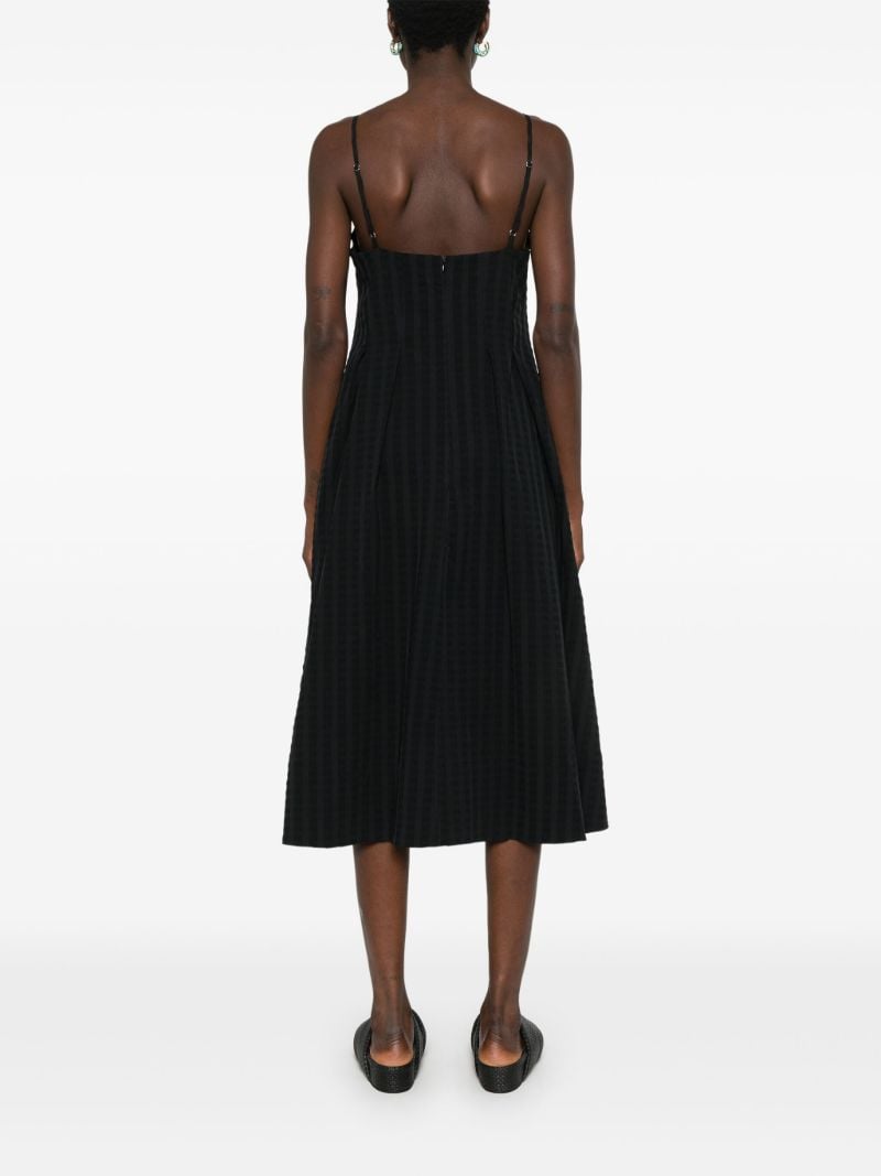 Black Ribbed Sleeveless Midi Dress