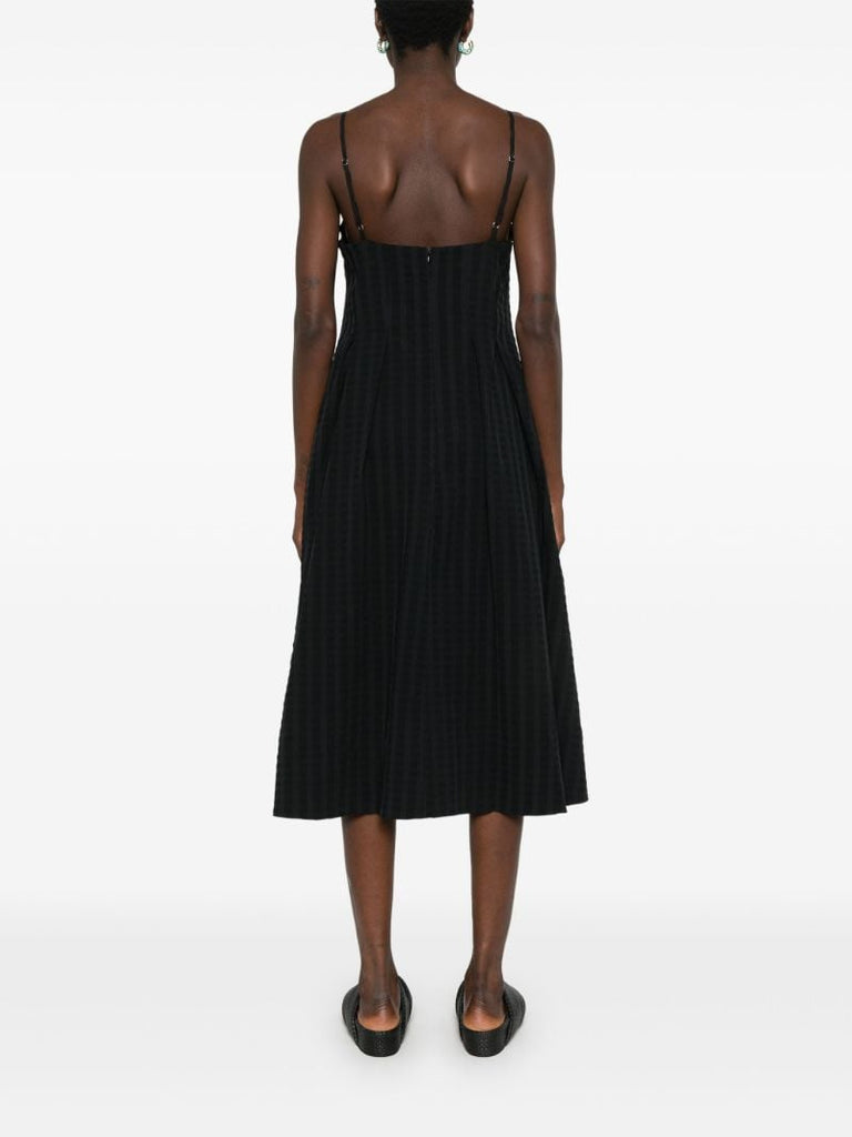 Black Ribbed Sleeveless Midi Dress