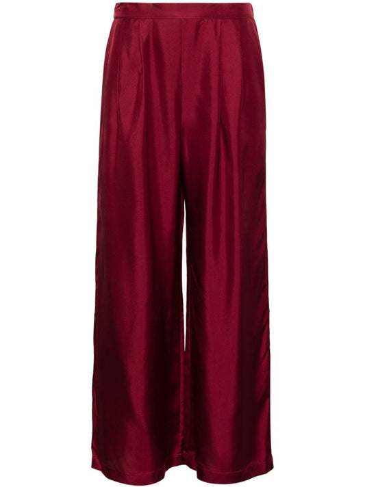 Red Isola Straight-leg Silk Trousers