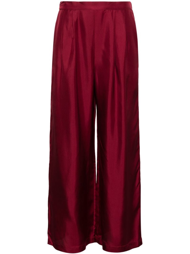 Red Isola Straight-leg Silk Trousers