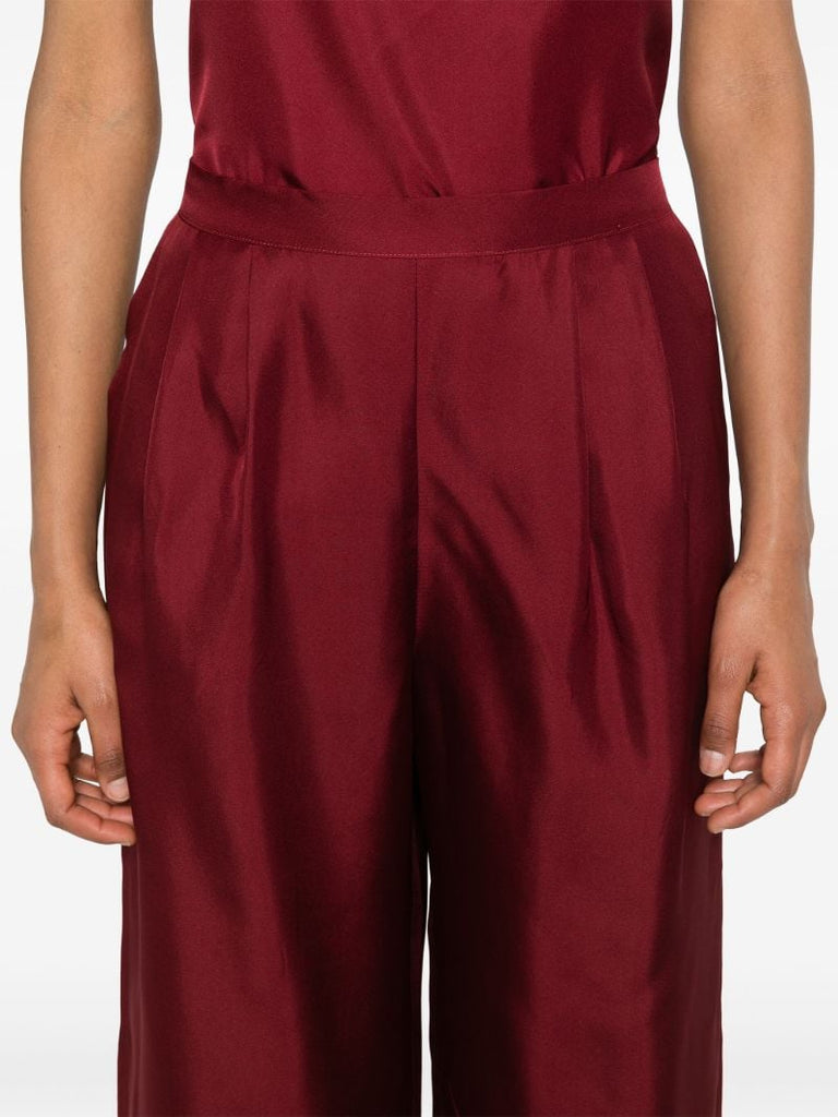 Red Isola Straight-leg Silk Trousers