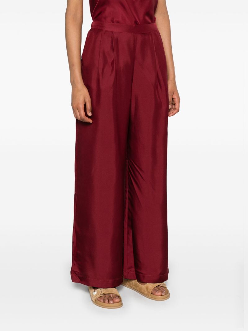Red Isola Straight-leg Silk Trousers