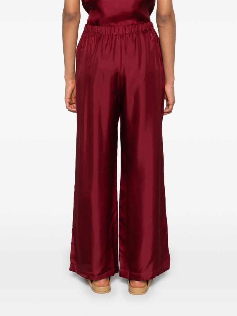 Red Isola Straight-leg Silk Trousers