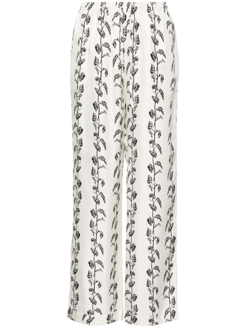 White Aurelia Silk Trousers
