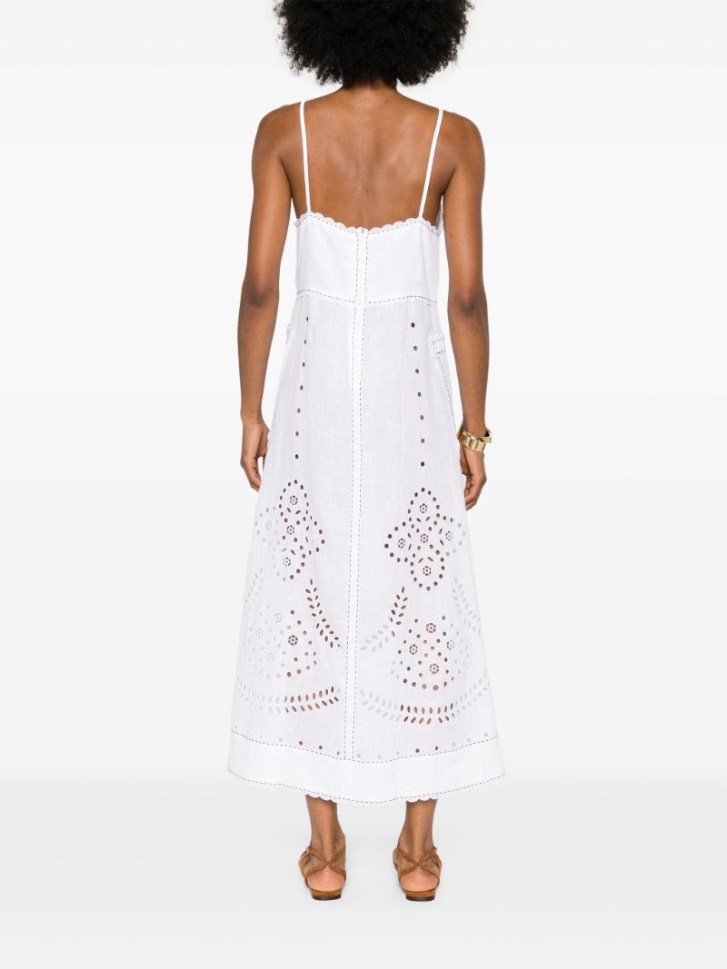 White Luna Embroidered Linen Dress