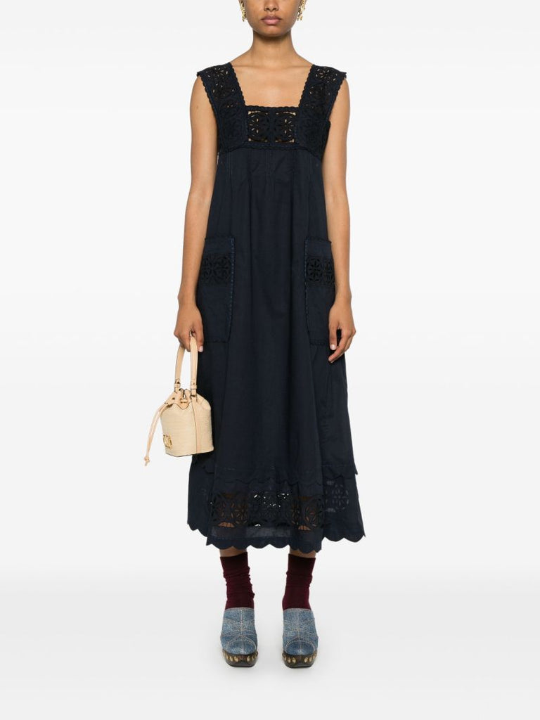 Blue Paloma Cotton Midi Dress