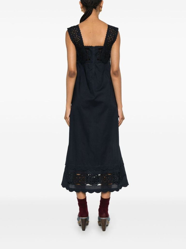 Blue Paloma Cotton Midi Dress
