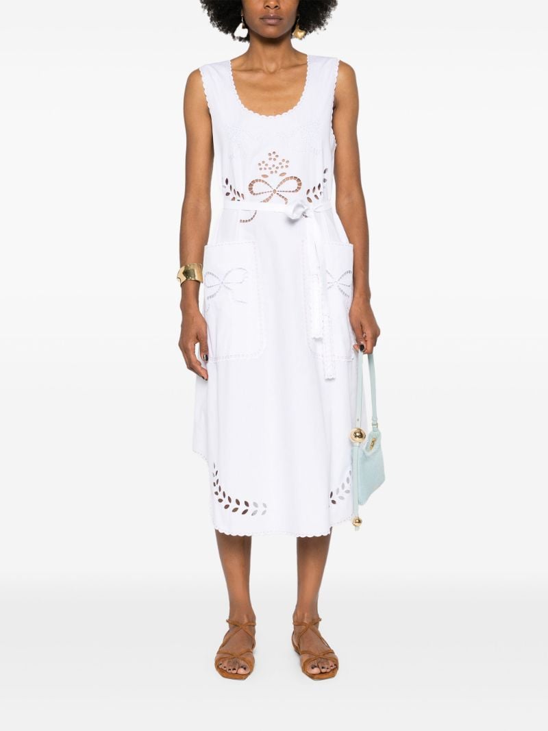 White Cut-embroidered Cotton Dress
