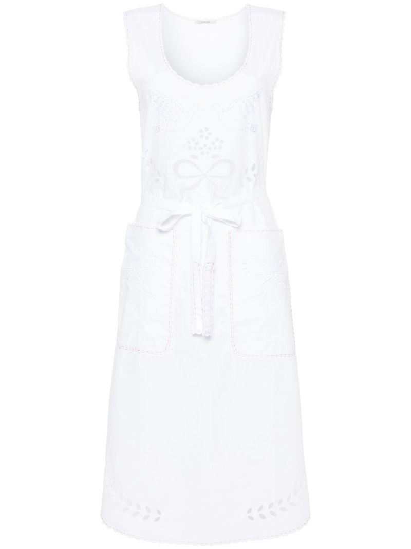 White Cut-embroidered Cotton Dress