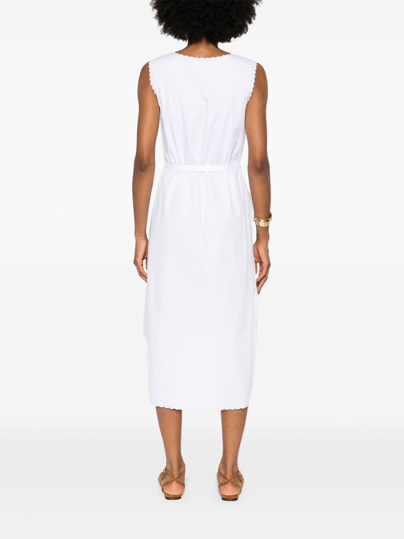 White Cut-embroidered Cotton Dress