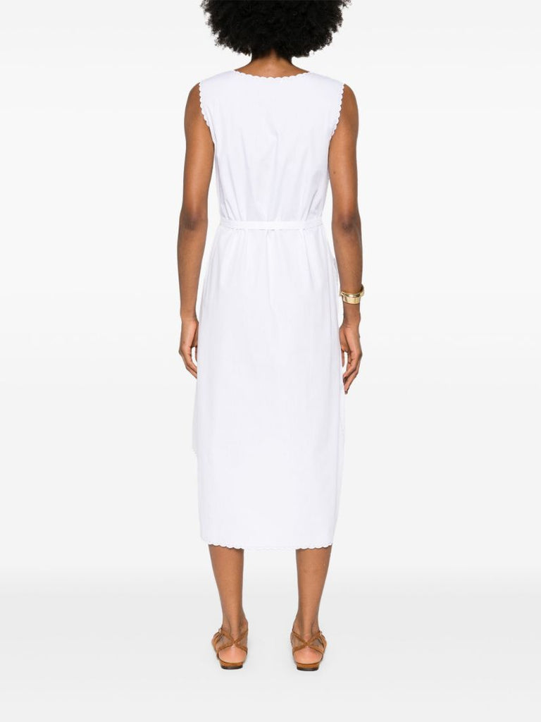 White Cut-embroidered Cotton Dress