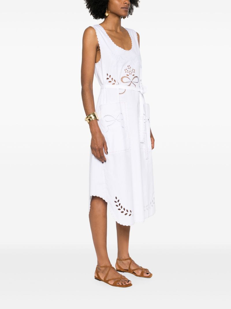 White Cut-embroidered Cotton Dress