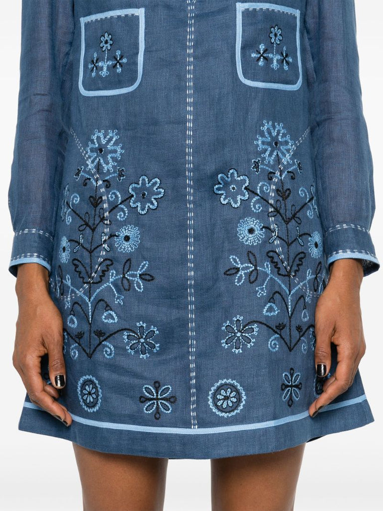 Blue Misha Linen Mini Dress