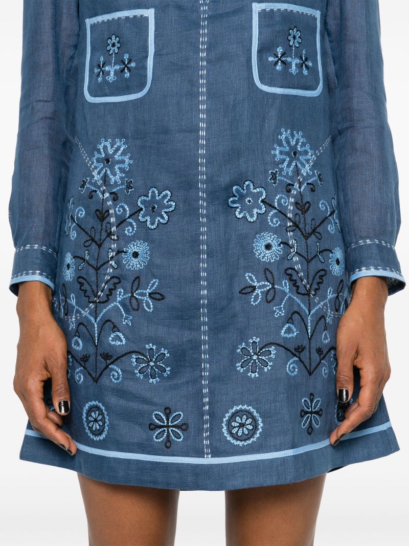 Blue Misha Linen Mini Dress