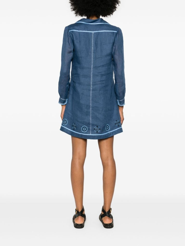 Blue Misha Linen Mini Dress