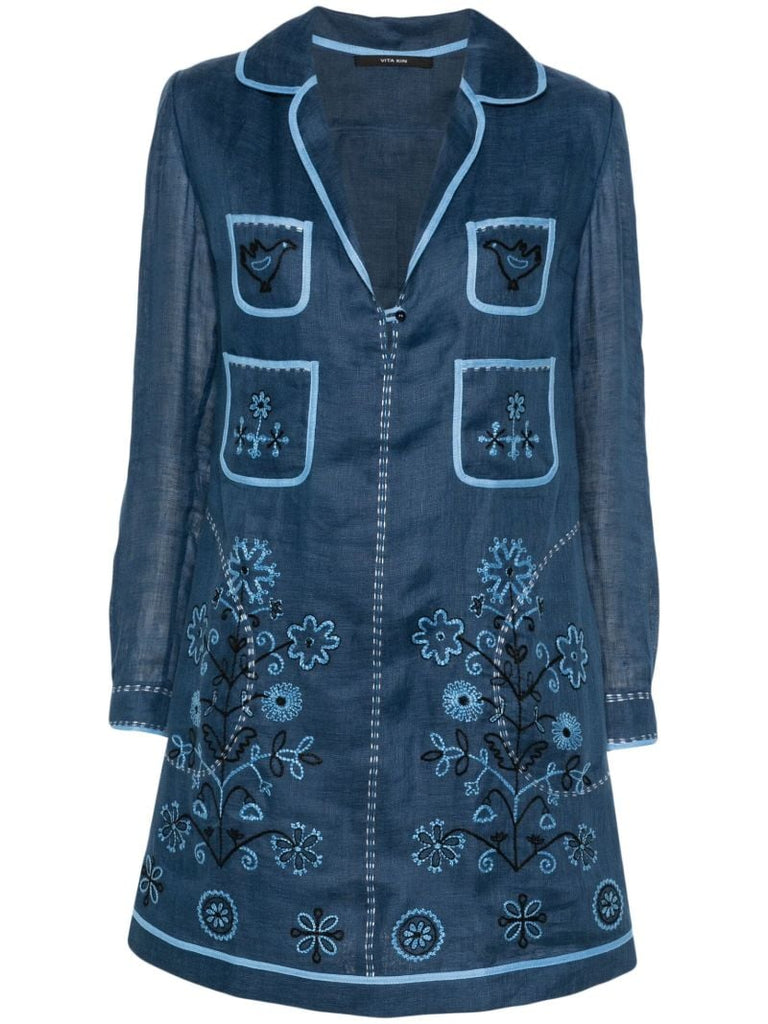 Blue Misha Linen Mini Dress