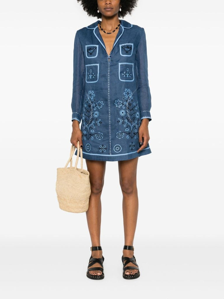 Blue Misha Linen Mini Dress