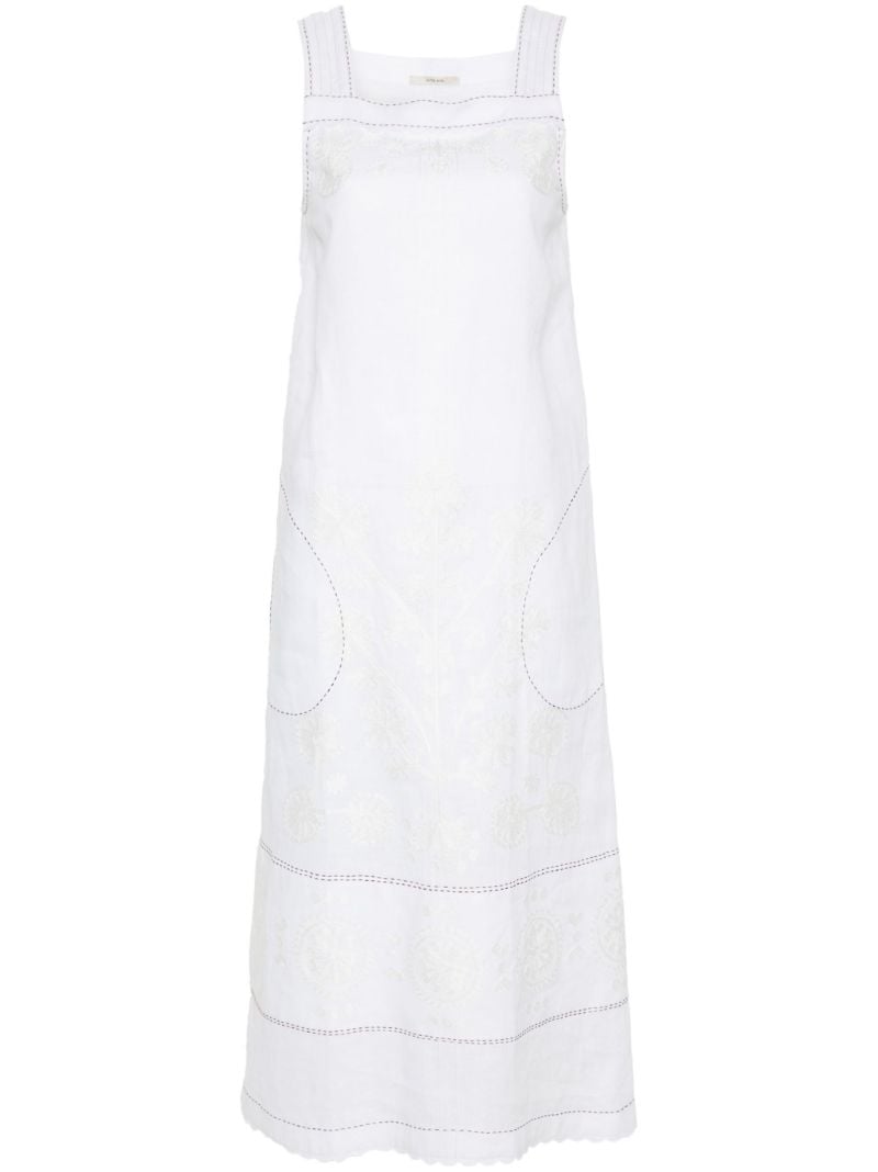 White Paloma Embroidered Linen Dress