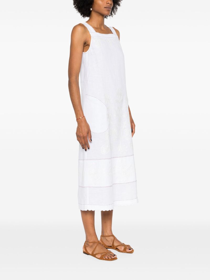 White Paloma Embroidered Linen Dress