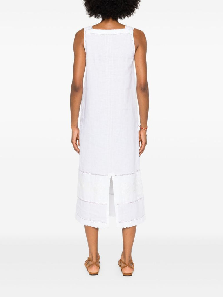 White Paloma Embroidered Linen Dress