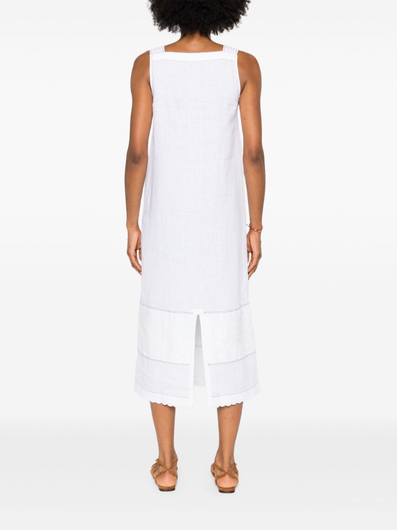 White Paloma Embroidered Linen Dress
