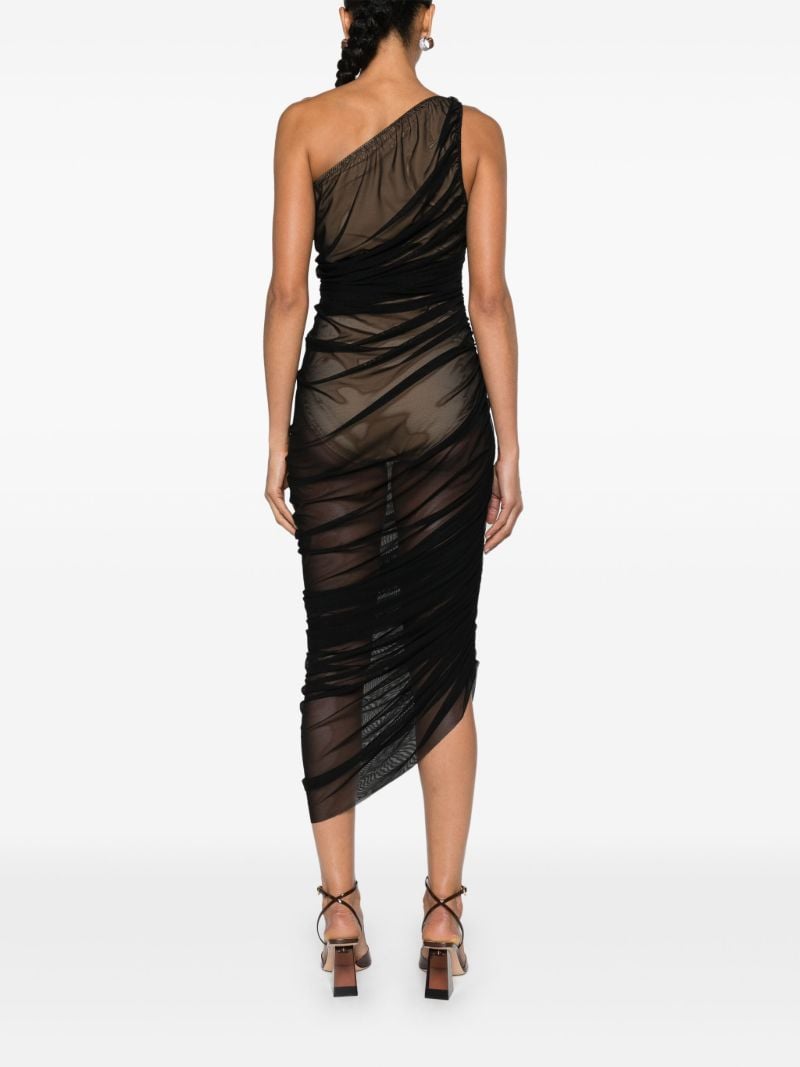 Black Diana One-shoulder Midi Dress