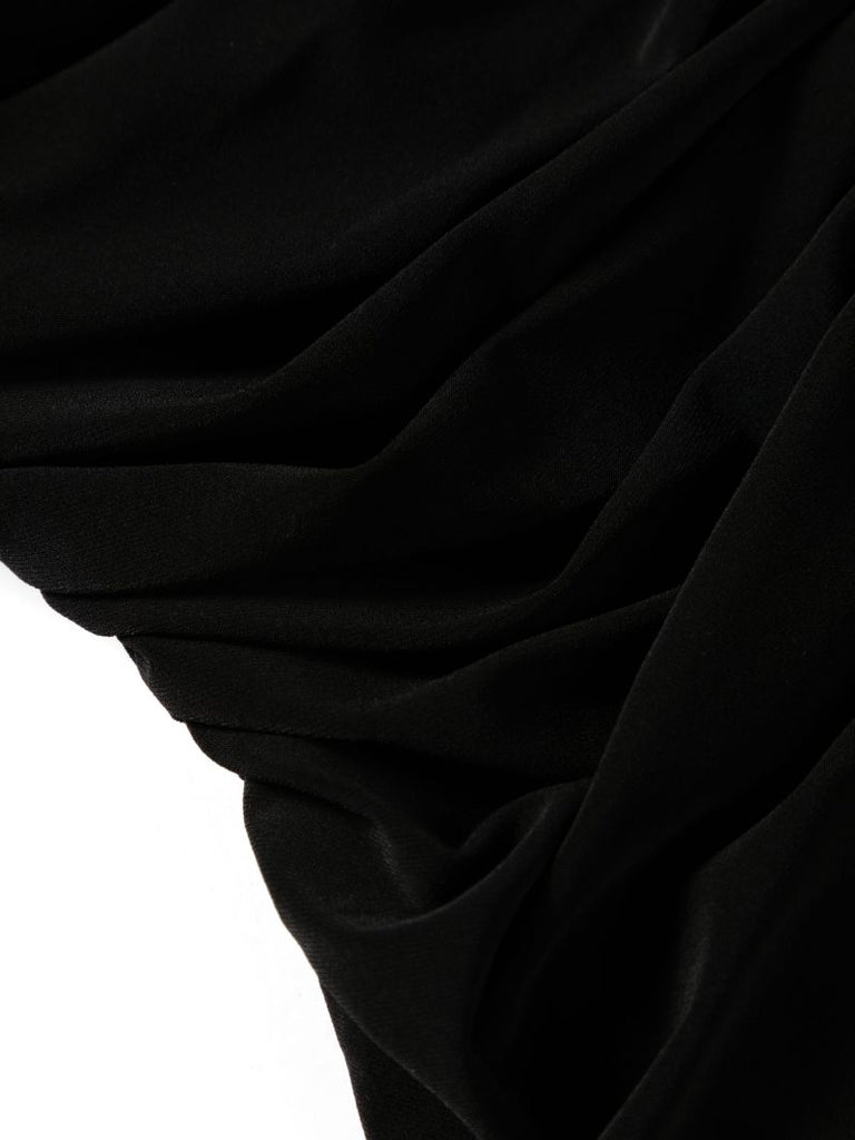 Black BouclÃ_x0083_Â© Effect Halterneck Swimsuit