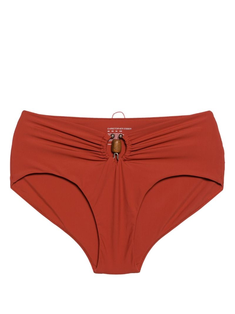 Crystal Orbit Ruched Bikini Bottoms