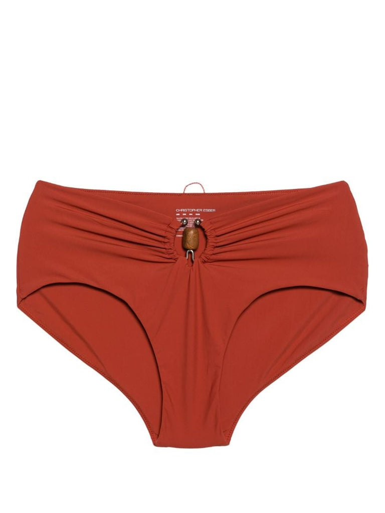 Crystal Orbit Ruched Bikini Bottoms