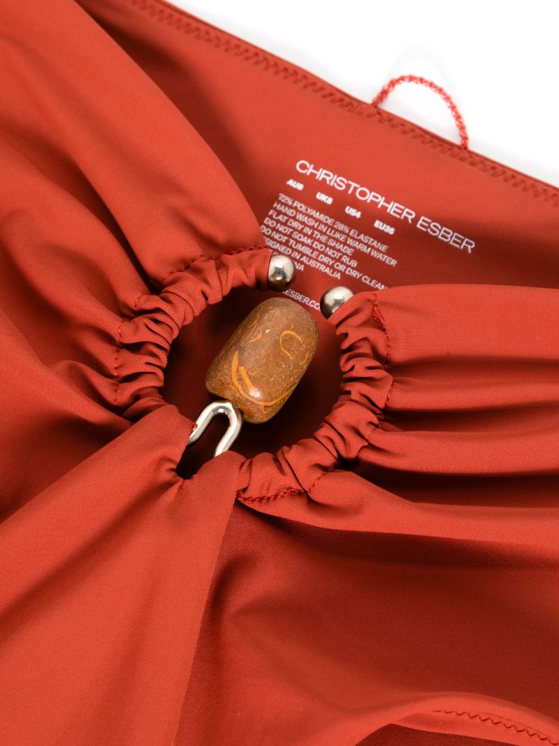 Crystal Orbit Ruched Bikini Bottoms