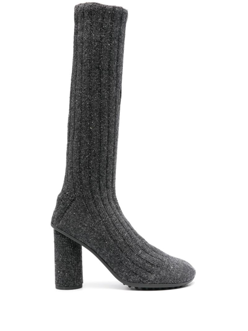 Grey Atomic 90 Ribbed-knit Boots