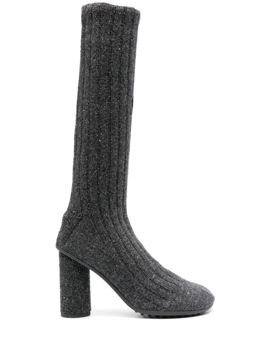Grey Atomic 90 Ribbed-knit Boots