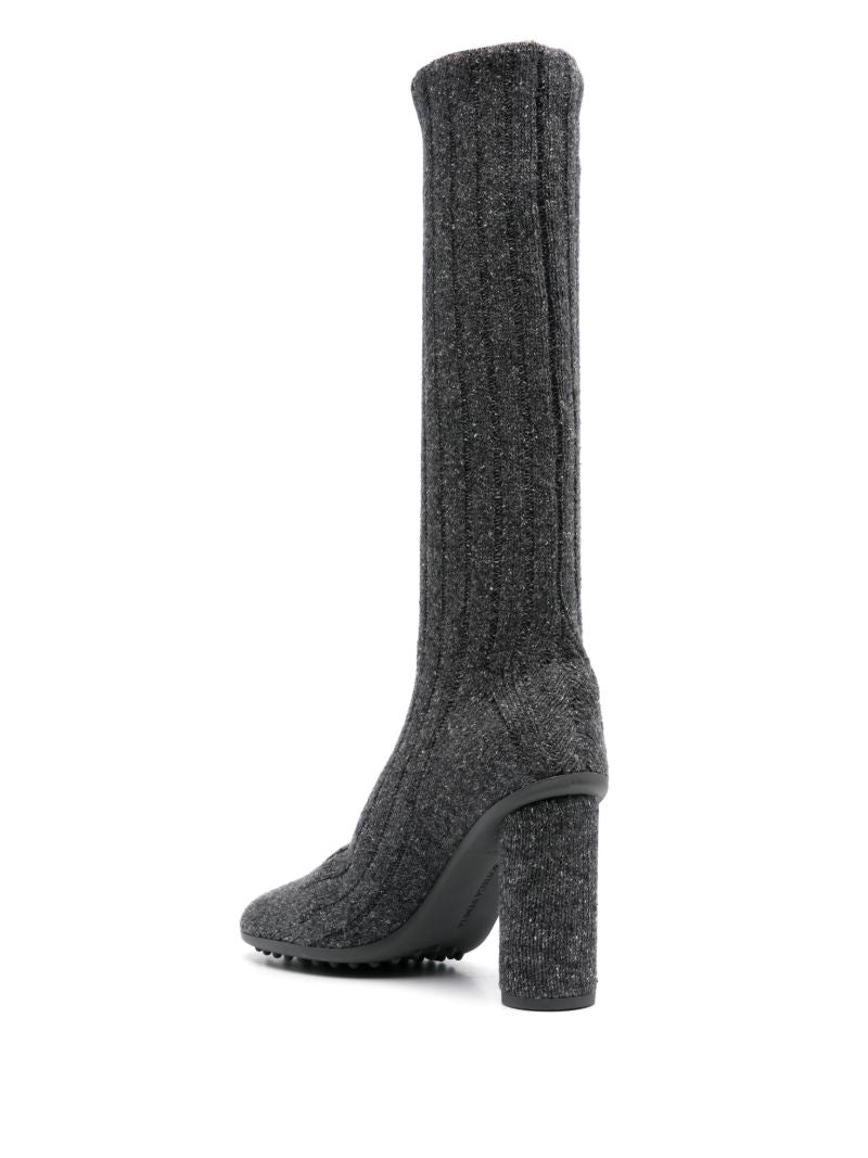 Grey Atomic 90 Ribbed-knit Boots