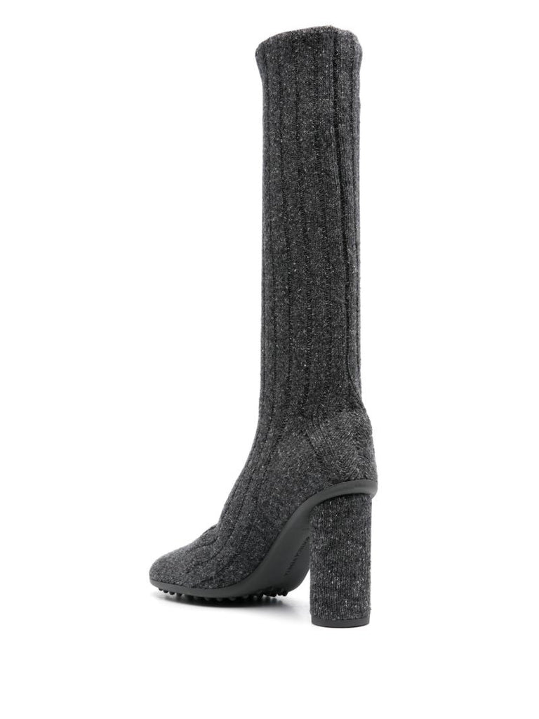 Grey Atomic 90 Ribbed-knit Boots