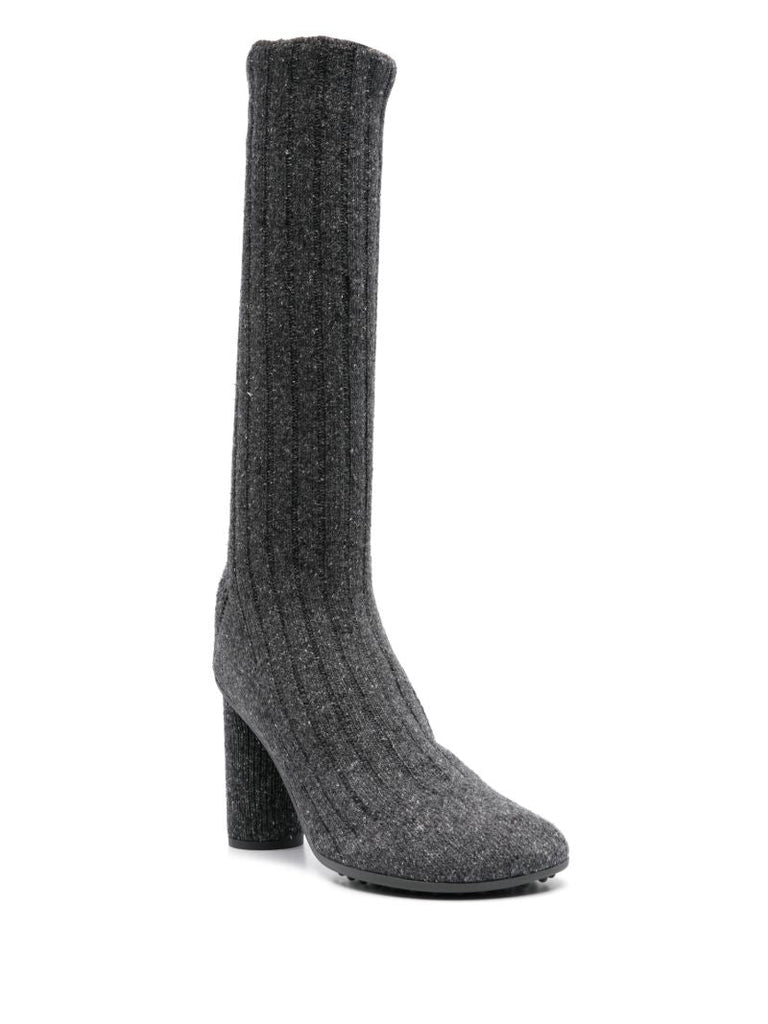 Grey Atomic 90 Ribbed-knit Boots