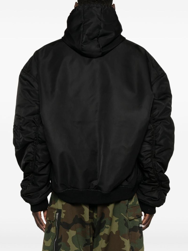 Black Distorted Ma1 Bomber Jacket