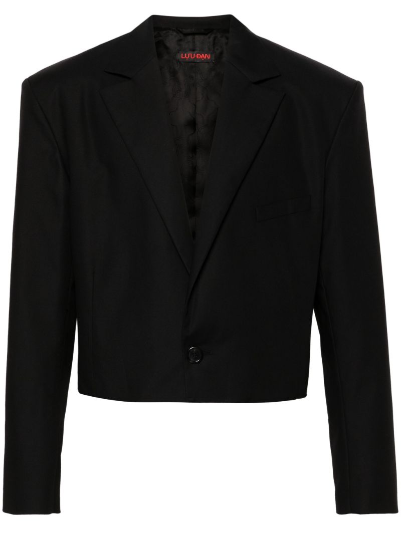 Black Slashed Cropped Blazer