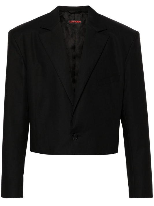 Black Slashed Cropped Blazer