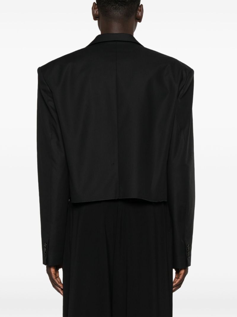 Black Slashed Cropped Blazer