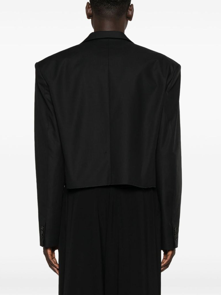 Black Slashed Cropped Blazer