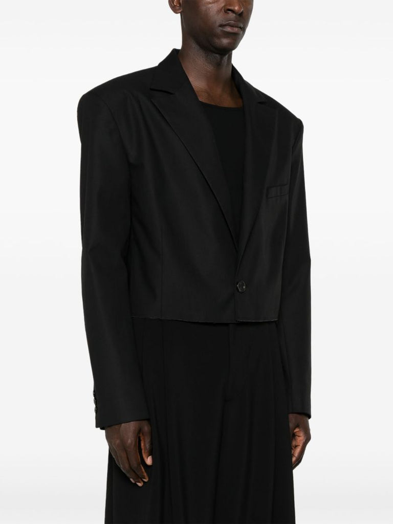 Black Slashed Cropped Blazer