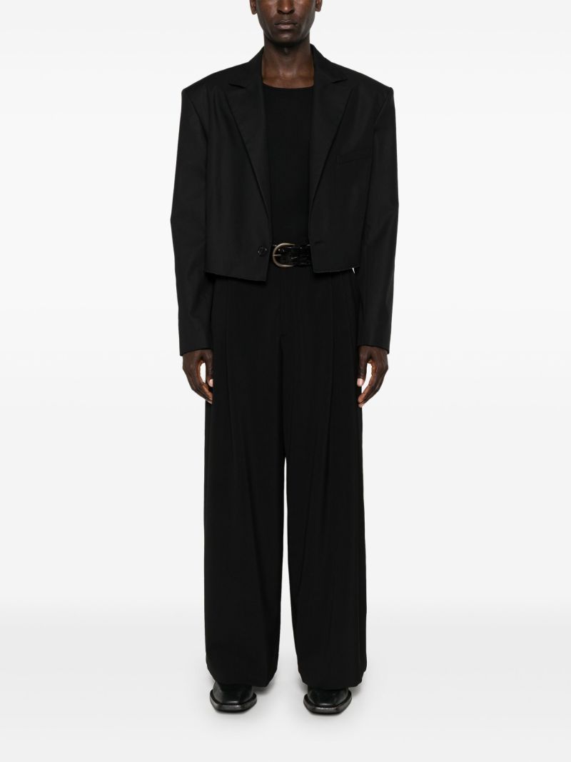 Black Slashed Cropped Blazer