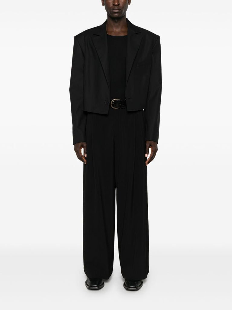 Black Slashed Cropped Blazer