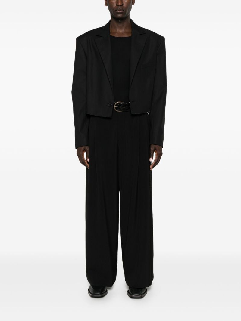 Black Jumbo Wide-leg Trousers