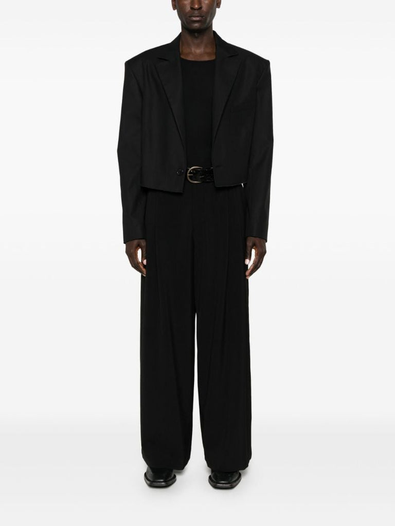 Black Jumbo Wide-leg Trousers