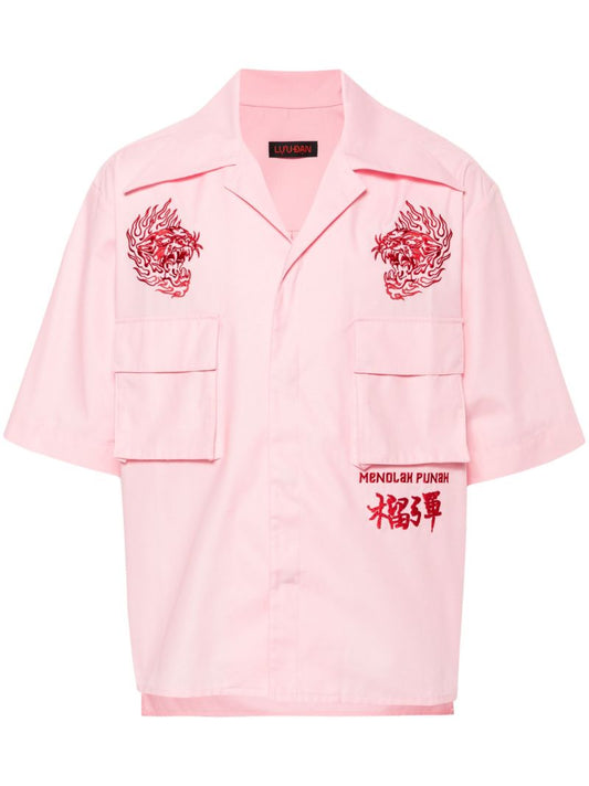 Pink Hustler Embroidery Shirt