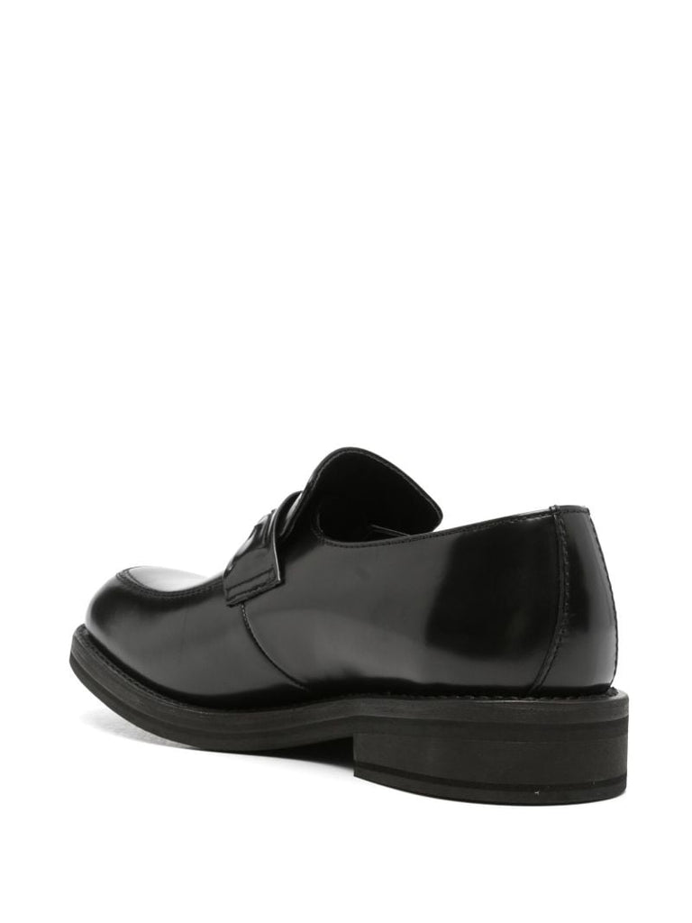 Braid-detail Leather Loafers